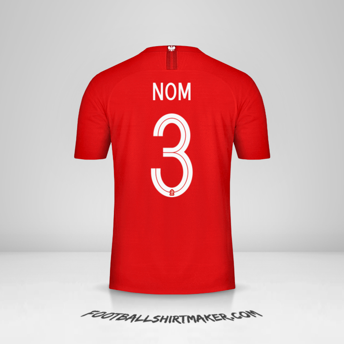 Maillot Pologne 2018 Extérieur -  nom - 3