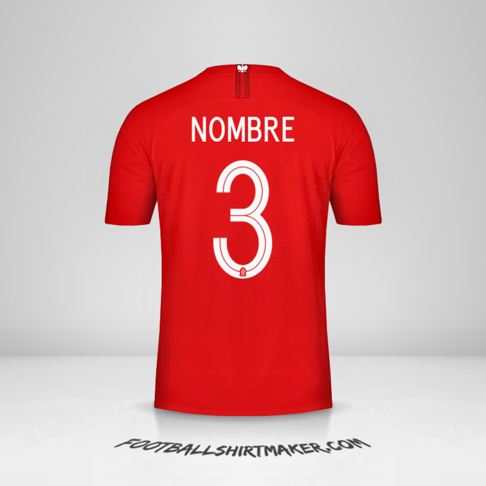 Camiseta Polonia 2018 Visita -  nombre - 3