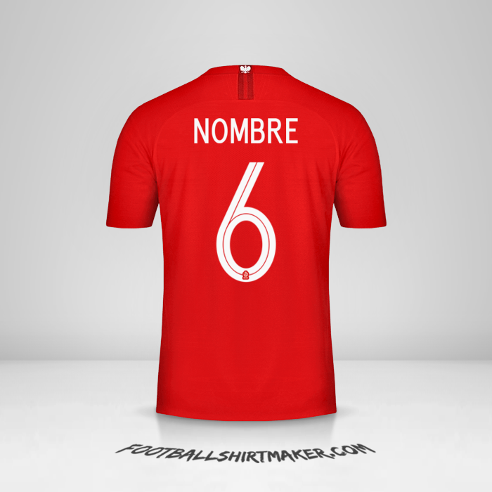 Camiseta Polonia 2018 Visita -  nombre - 6