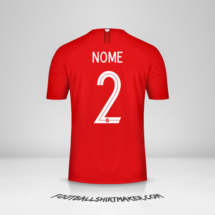 Maglia Polonia 2018 Seconda -  nome - 2