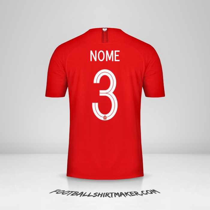 Maglia Polonia 2018 Seconda -  nome - 3