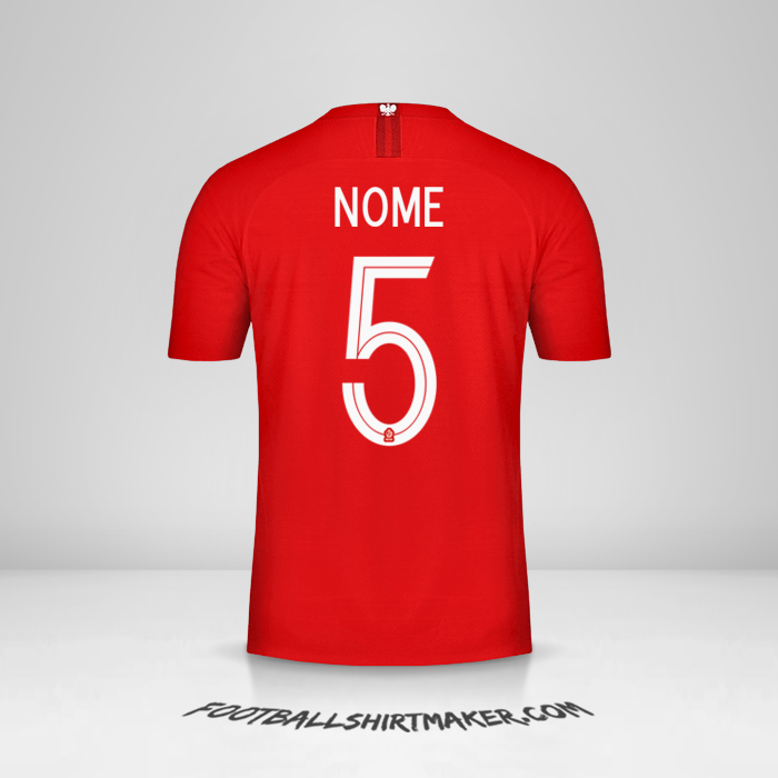 Maglia Polonia 2018 Seconda -  nome - 5