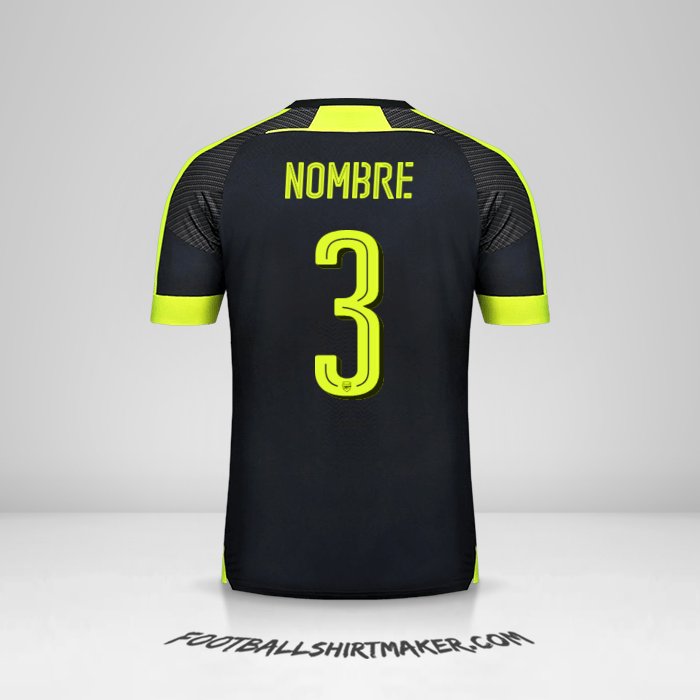 Jersey Arsenal Cup 2016/17 Tercera -  nombre - 3