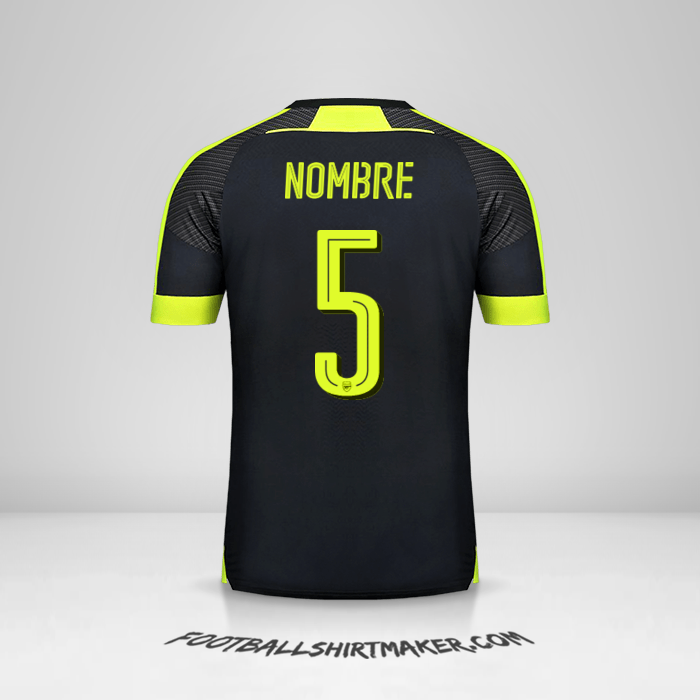 Jersey Arsenal Cup 2016/17 Tercera -  nombre - 5