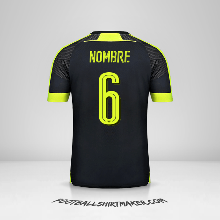 Camiseta Arsenal Cup 2016/17 Tercera -  nombre - 6