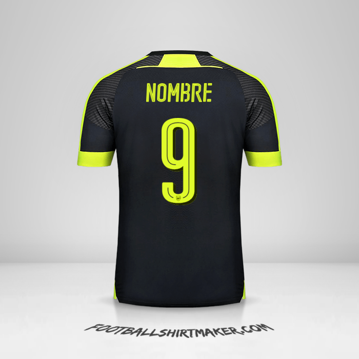 Jersey Arsenal Cup 2016/17 Tercera -  nombre - 9