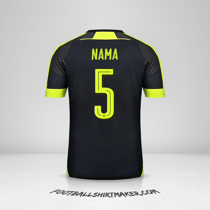 Jersey Arsenal Cup 2016/17 Ketiga -  nama - 5