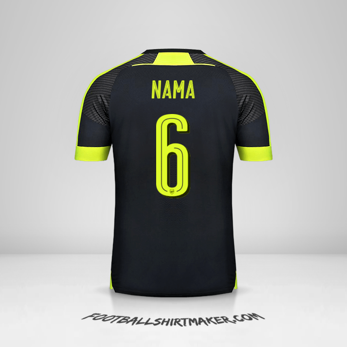Jersey Arsenal Cup 2016/17 Ketiga -  nama - 6