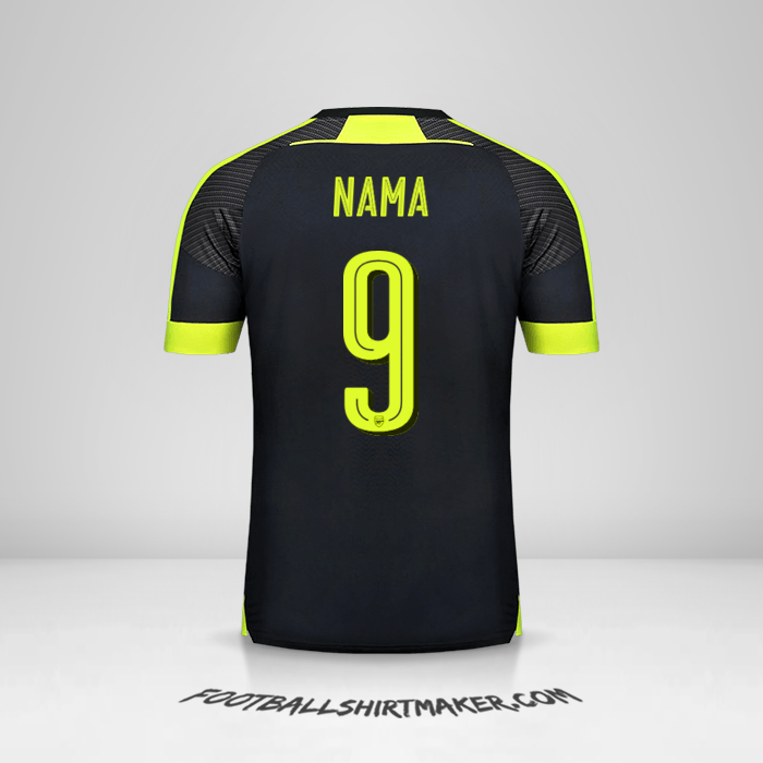 Jersey Arsenal Cup 2016/17 Ketiga -  nama - 9
