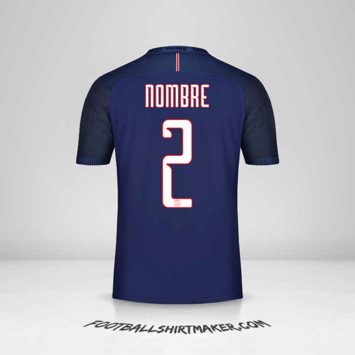 Jersey Paris Saint Germain Cup 2016/17 -  nombre - 2