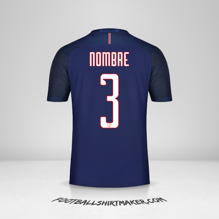 Jersey Paris Saint Germain Cup 2016/17 -  nombre - 3