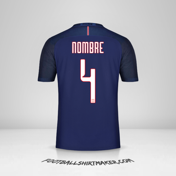Jersey Paris Saint Germain Cup 2016/17 -  nombre - 4