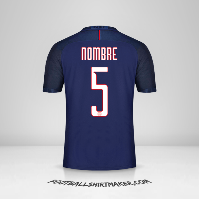 Camiseta Paris Saint Germain Cup 2016/17 -  nombre - 5