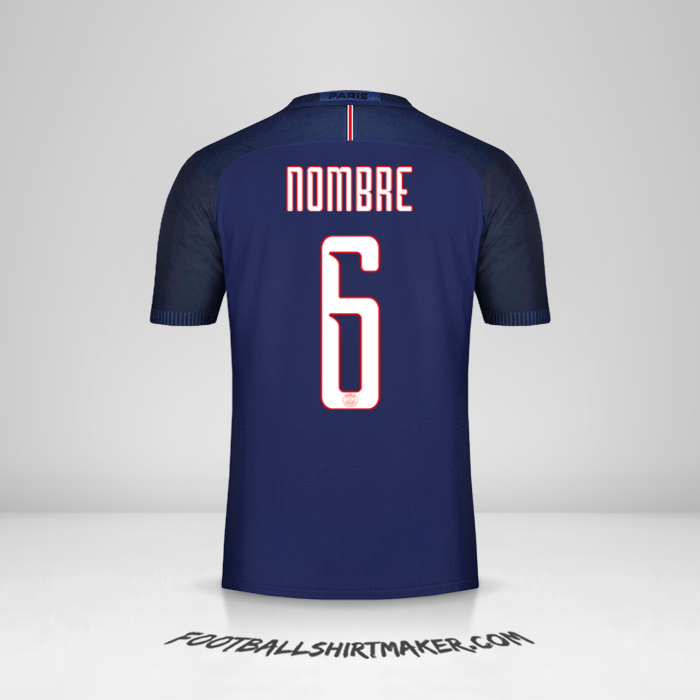 Jersey Paris Saint Germain Cup 2016/17 -  nombre - 6