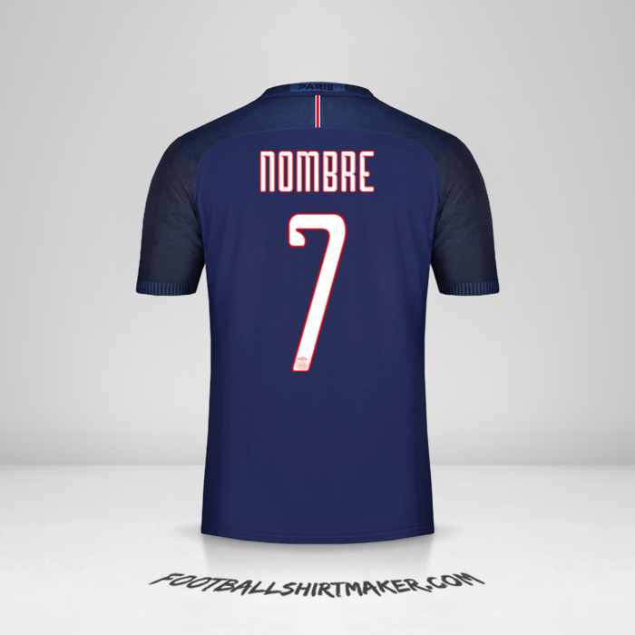 Camiseta Paris Saint Germain Cup 2016/17 -  nombre - 7