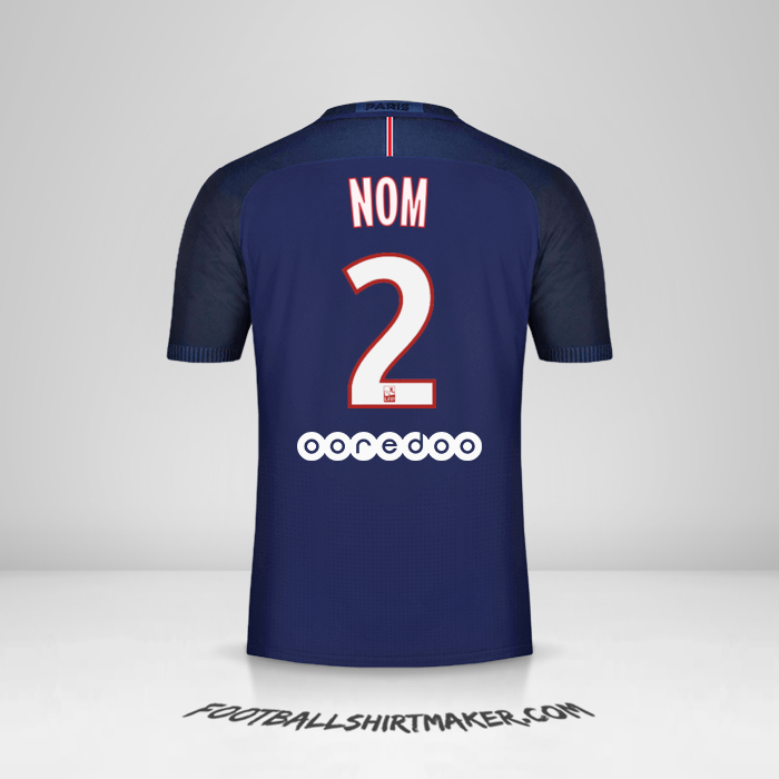 Maillot Paris Saint Germain 2016/17 -  nom - 2