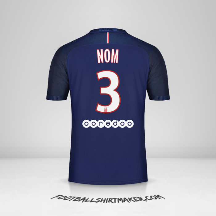 Maillot Paris Saint Germain 2016/17 -  nom - 3