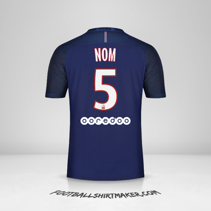 Maillot Paris Saint Germain 2016/17 -  nom - 5