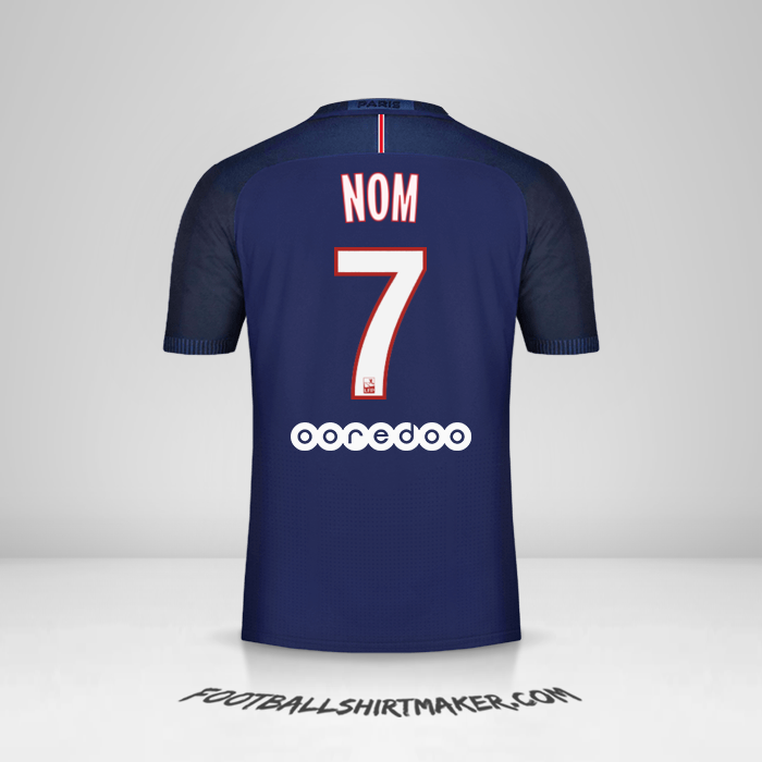 Maillot Paris Saint Germain 2016/17 -  nom - 7