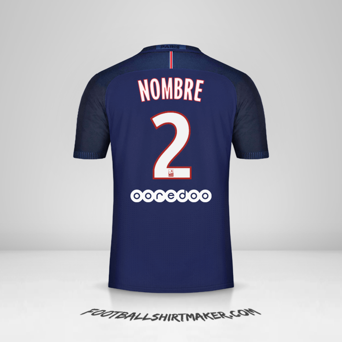 Camiseta Paris Saint Germain 2016/17 -  nombre - 2