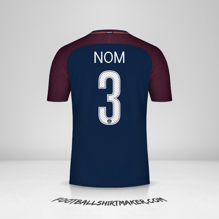 Maillot Paris Saint Germain Cup 2017/18 -  nom - 3