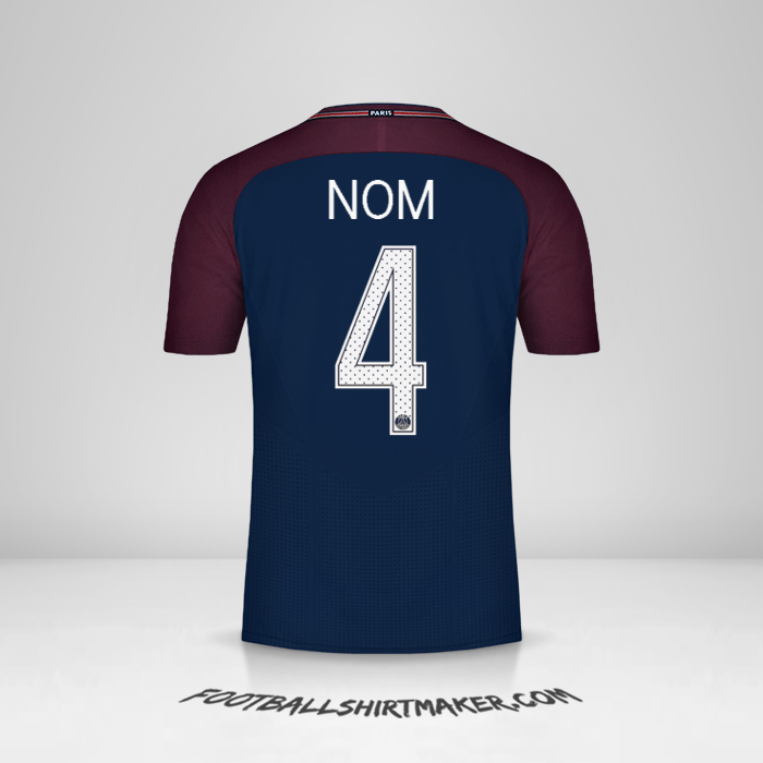 Maillot Paris Saint Germain Cup 2017/18 -  nom - 4