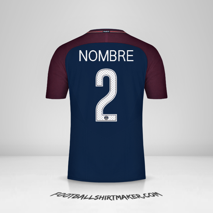 Jersey Paris Saint Germain Cup 2017/18 -  nombre - 2