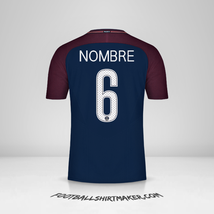 Camiseta Paris Saint Germain Cup 2017/18 -  nombre - 6