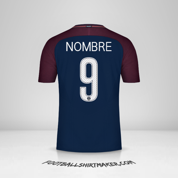 Jersey Paris Saint Germain Cup 2017/18 -  nombre - 9