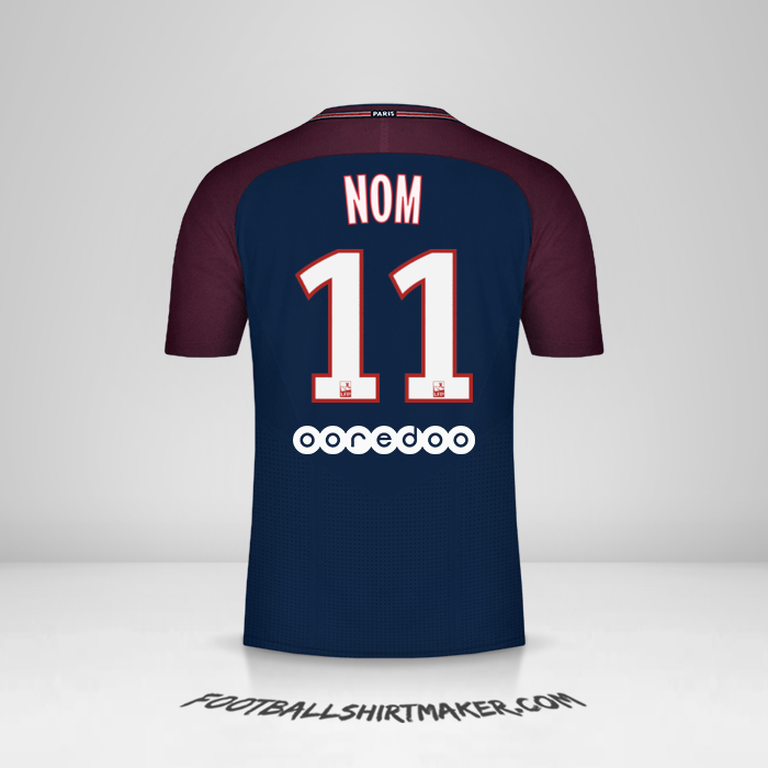 Maillot Paris Saint Germain 2017/18 -  nom - 11