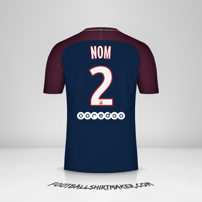 Maillot Paris Saint Germain 2017/18 -  nom - 2