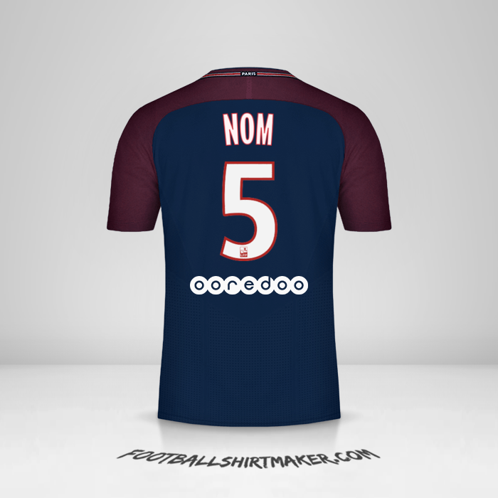 Maillot Paris Saint Germain 2017/18 -  nom - 5