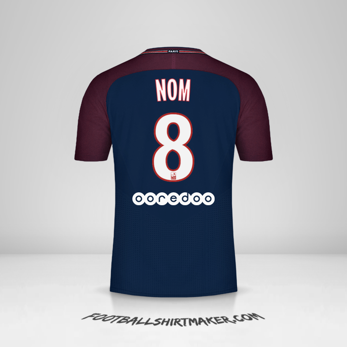 Maillot Paris Saint Germain 2017/18 -  nom - 8