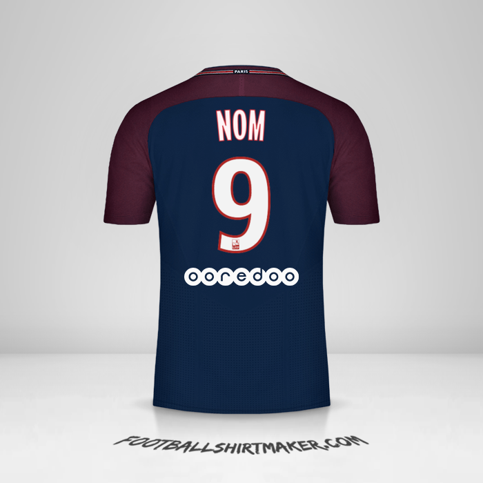 Maillot Paris Saint Germain 2017/18 -  nom - 9