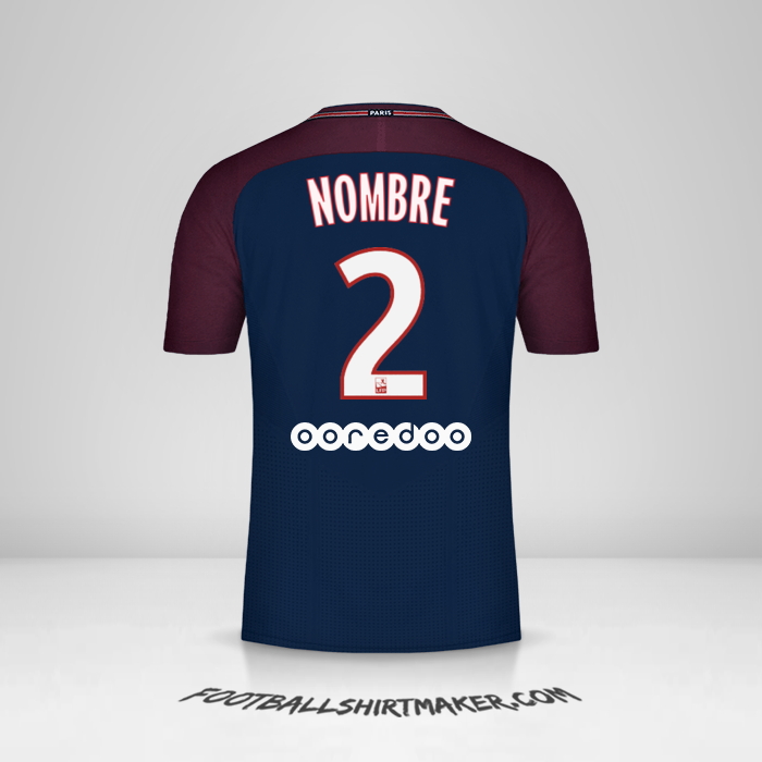 Jersey Paris Saint Germain 2017/18 -  nombre - 2