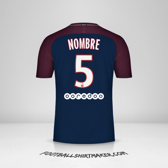 Jersey Paris Saint Germain 2017/18 -  nombre - 5
