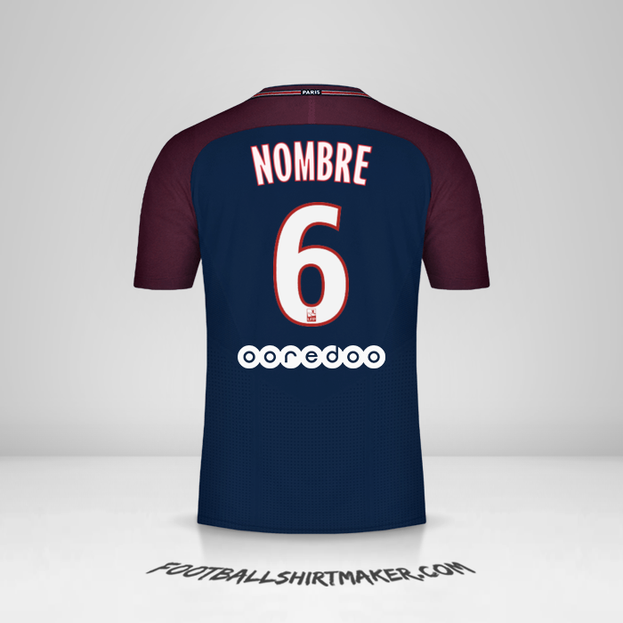 Camiseta Paris Saint Germain 2017/18 -  nombre - 6