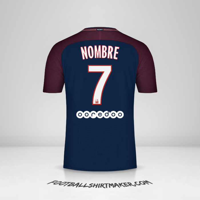 Camiseta Paris Saint Germain 2017/18 -  nombre - 7