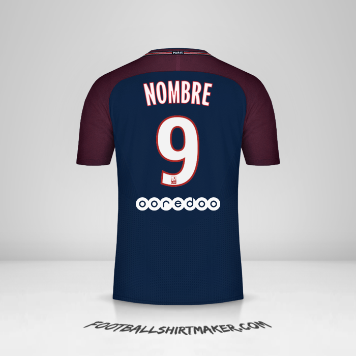 Camiseta Paris Saint Germain 2017/18 -  nombre - 9