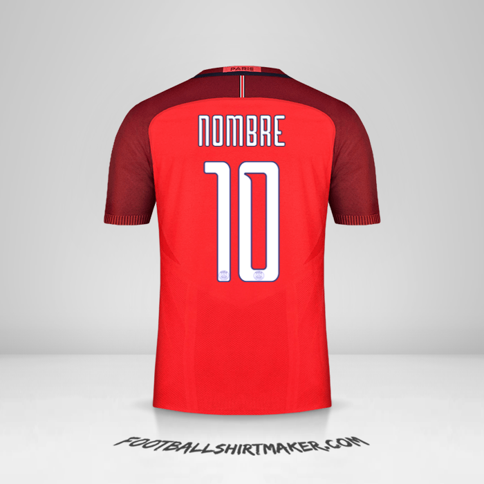 Jersey Paris Saint Germain Cup 2016/17 Visita -  nombre - 10