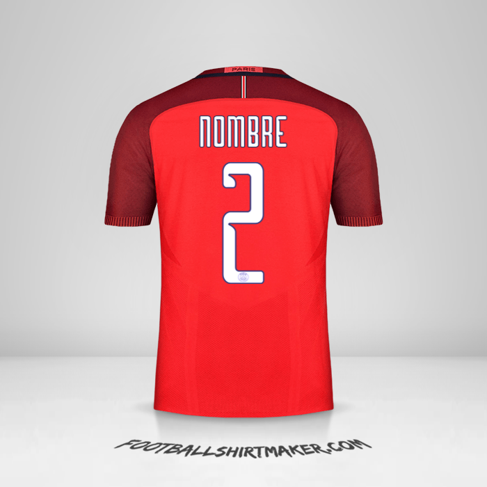 Camiseta Paris Saint Germain Cup 2016/17 Visita -  nombre - 2