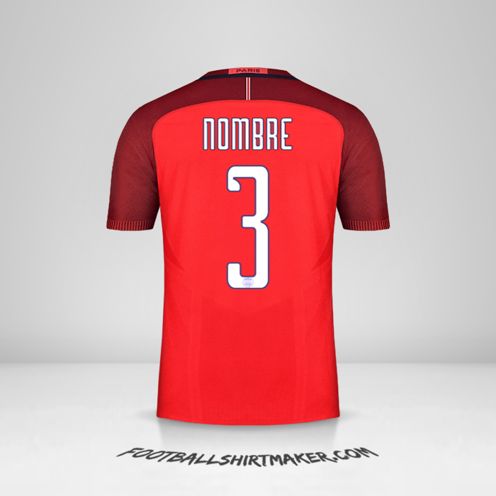 Camiseta Paris Saint Germain Cup 2016/17 Visita -  nombre - 3