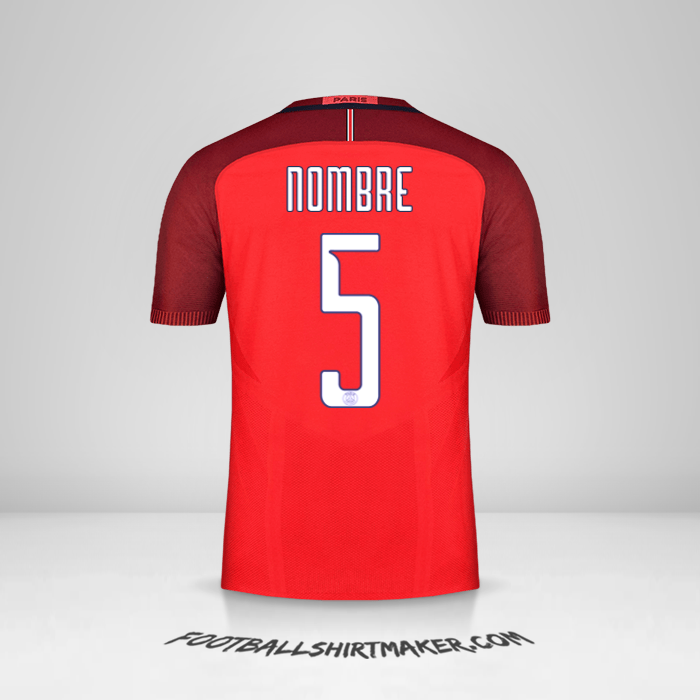 Jersey Paris Saint Germain Cup 2016/17 Visita -  nombre - 5