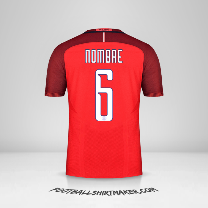 Jersey Paris Saint Germain Cup 2016/17 Visita -  nombre - 6