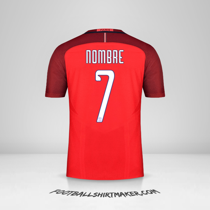 Jersey Paris Saint Germain Cup 2016/17 Visita -  nombre - 7