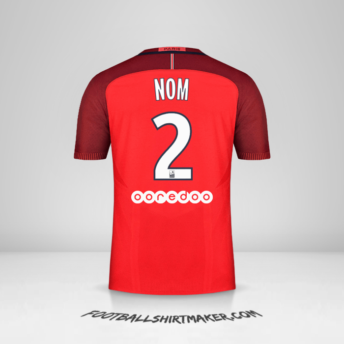 Maillot Paris Saint Germain 2016/17 Extérieur -  nom - 2
