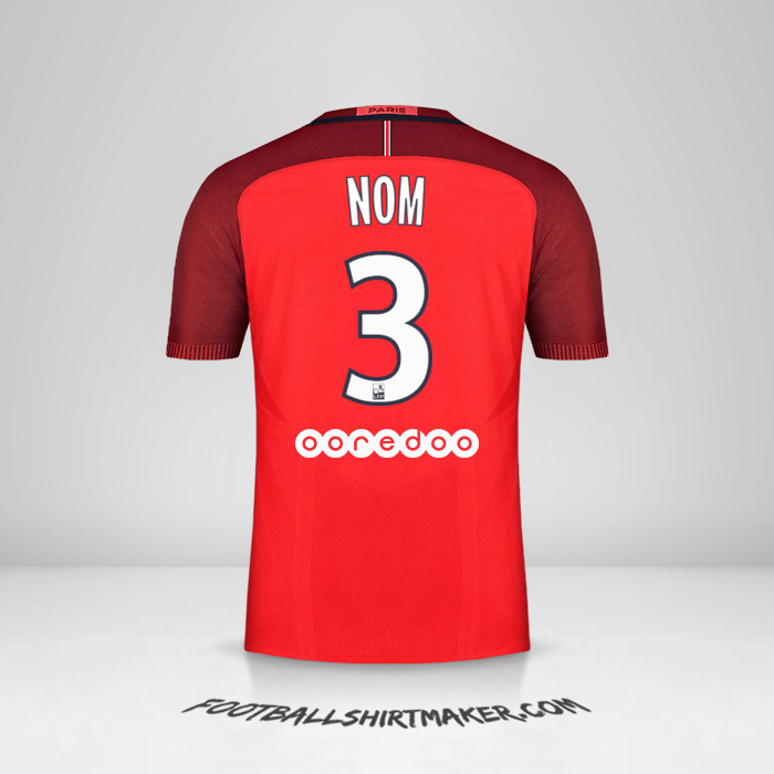 Maillot Paris Saint Germain 2016/17 Extérieur -  nom - 3