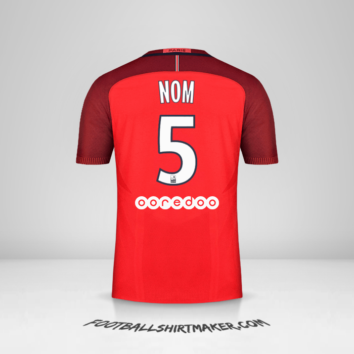 Maillot Paris Saint Germain 2016/17 Extérieur -  nom - 5