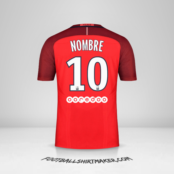 Jersey Paris Saint Germain 2016/17 Visita -  nombre - 10