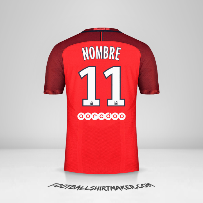 Jersey Paris Saint Germain 2016/17 Visita -  nombre - 11